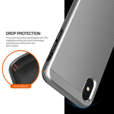 Obliq Slim Meta - Coque pour iPhone Xs / X (Argent satiné)