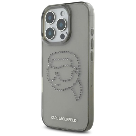 Karl Lagerfeld IML Rhinestones Karl Head - Hülle für iPhone 16 Pro (schwarz)