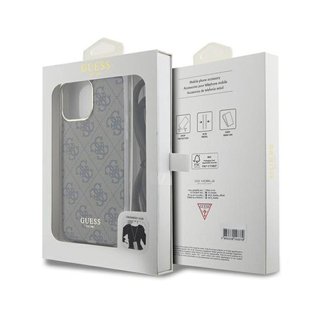 Guess Crossbody Cord 4G Print - pouzdro pro iPhone 15 Pro Max (hnědé)