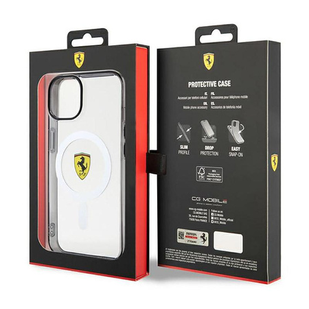 Ferrari Outline Magsafe - pouzdro pro iPhone 14 Plus (průhledné)