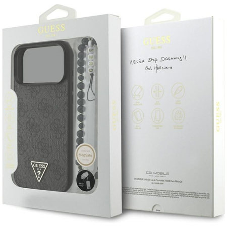 Guess 4G Strap Triangle Logo MagSafe - Case for iPhone 17 Pro Max (black)