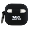 Karl Lagerfeld Silicone Karl & Choupette Head 3D - Pouzdro AirPods 4 (černá)