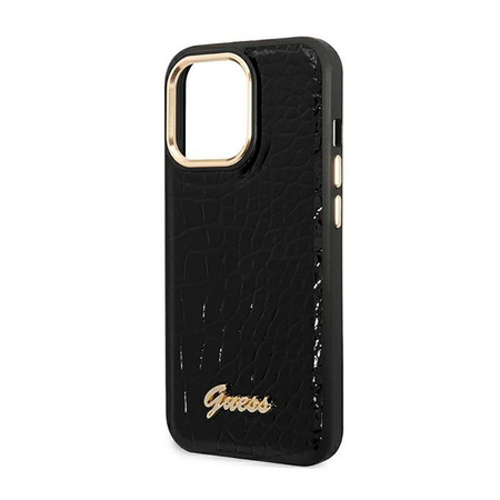 Guess Croco Collection – Etui iPhone 14 Pro Max (czarny)