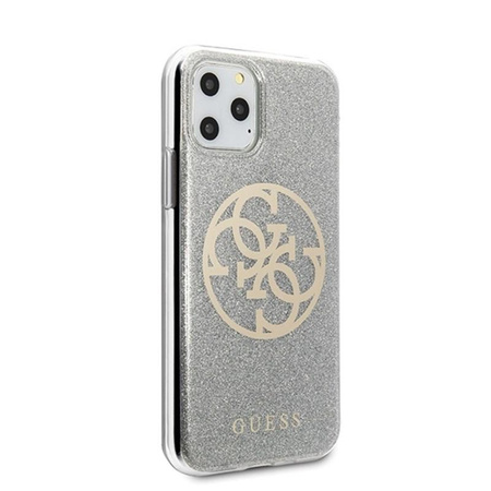 Guess Circle Glitter 4G - iPhone 11 Pro Tasche (Hellgrau)