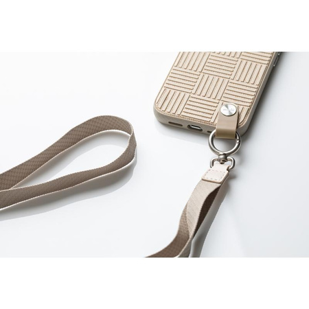 Moshi Altra - Tasche mit abnehmbarem Schlüsselband iPhone 13 Pro (antibakterielles NanoShield™) (Sahara Beige)