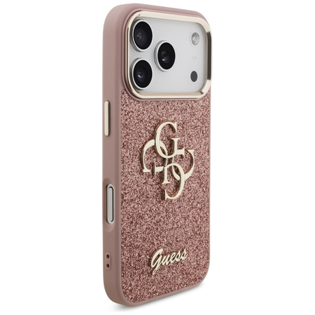 ETUI DO IPHONE 17 PRO GUESS ORYGINALNE RÓŻOWE BROKATOWE ELEGANCKIE CASE