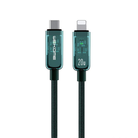 WEKOME WDC-181 Vanguard Series - USB-C na Lightning Super Fast Charging PD 20W připojovací kabel 1 m (zelený)