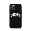 DKNY Liquid Silicone White Printed Logo MagSafe - Coque pour iPhone 12 / iPhone 12 Pro (noir)