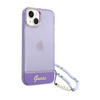 Guess áttetsző Pearl Strap - iPhone 14 tok (lila)
