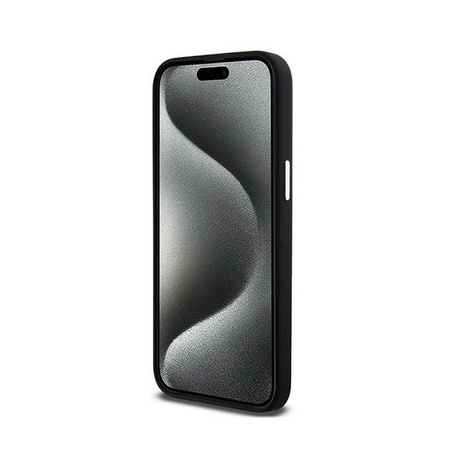 DKNY Liquid Silicone Small Metal Logo MagSafe - Schutzhülle für iPhone 15 Pro Max (schwarz)