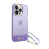 Guess áttetsző gyöngyház szíj - iPhone 14 Pro Max tok (lila)