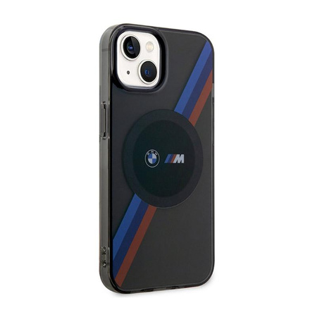 BMW Tricolor Stripes MagSafe - iPhone 14 Tasche (Grau)