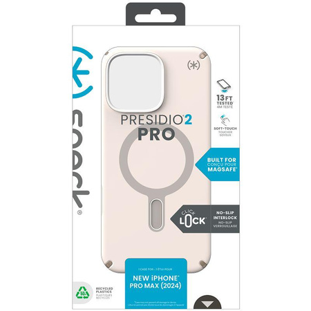 Speck Presidio2 Pro ClickLock & MagSafe - pouzdro pro iPhone 16 Pro Max (bělená kost / zlaté dědictví / hnědá líska)