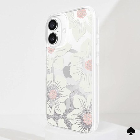 Kate Spade New York Liquid Glitter MagSafe - Case for iPhone 16 (Hollyhock Floral)