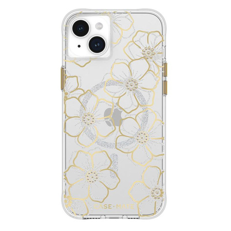 Case-Mate Floral Gems MagSafe – pouzdro na iPhone 15 Plus (Gold)