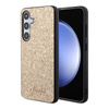 Guess Glitter Flakes Metal Logo Case - Case for Samsung Galaxy S24 (gold)