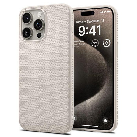 Spigen Liquid Air - tok iPhone 15 Pro Max készülékhez (természetes titán)