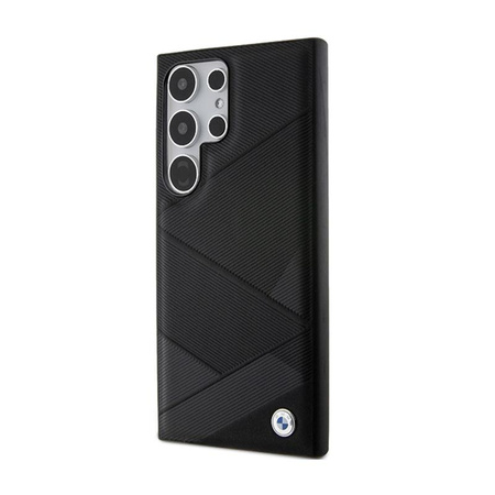 BMW Signature Leder Kreuzungslinien-Muster - Samsung Galaxy S24 Ultra Tasche (schwarz)