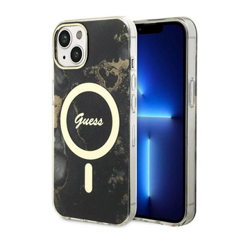 Guess Golden Marble MagSafe - iPhone 14 tok (fekete)