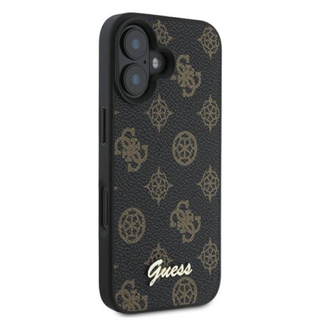 Guess Peony Script MagSafe - Coque pour iPhone 16 Plus (noir)