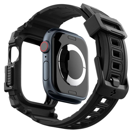 Spigen Rugged Armor Pro - Řemínek s pouzdrem pro Apple Watch 10 42 mm (Matně černá)