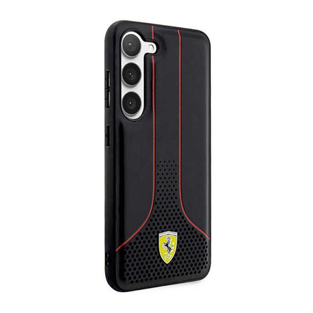 Ferrari Perforated 296P Collection - pouzdro pro Samsung Galaxy S23+ (černé)