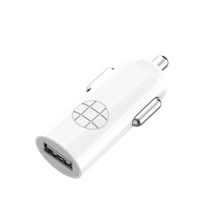 Budi - Chargeur USB pour voiture + câble USB-C (blanc)