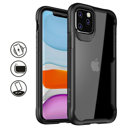 Crong Hybrid Clear Cover - Coque pour iPhone 11 Pro Max (noir)