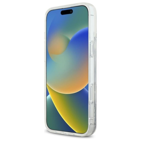 Karl Lagerfeld Liquid Glitter Karl Head MagSafe - Pouzdro pro iPhone 16 Plus (průhledné)