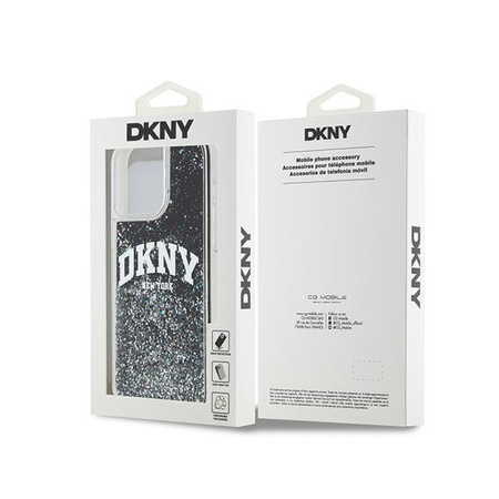 DKNY Liquid Glitter Big Logo - pouzdro pro iPhone 14 Pro Max (černé)