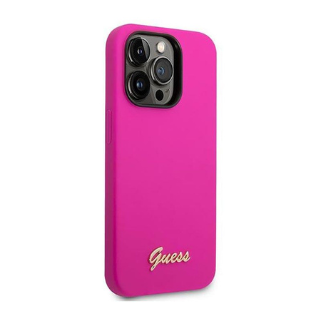 Guess szilikon Vintage - iPhone 14 Pro tok (fukszia)