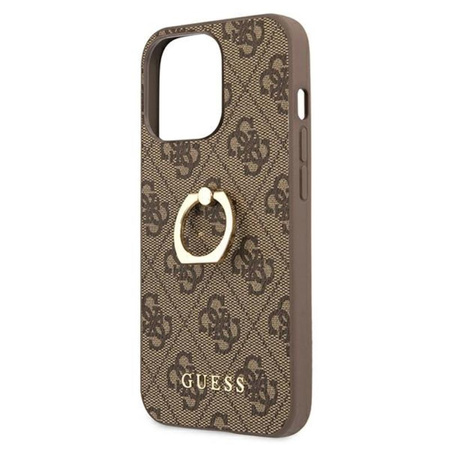 Pouzdro Guess 4G Ring Case - pouzdro pro iPhone 13 Pro Max (hnědé)