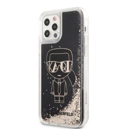 Karl Lagerfeld Liquid Glitter Gatsby - Coque pour iPhone 12 / iPhone 12 Pro (noir)