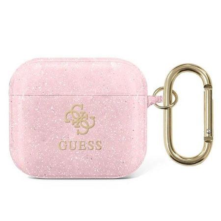 Guess 4G Glitter - pouzdro pro Airpods 3 (růžové)