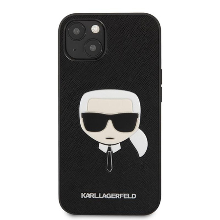 Karl Lagerfeld Saffiano Ikonik Karl`s Head - iPhone 13 tok (fekete)