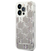 Karl Lagerfeld Monogram Liquid Glitter - iPhone 14 Pro Case (silver)