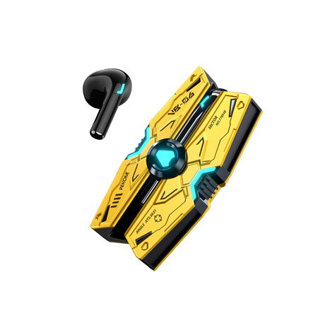 WEKOME VB06 Mecha Series - Casque sans fil Bluetooth V5.3 TWS avec étui de chargement (Jaune)