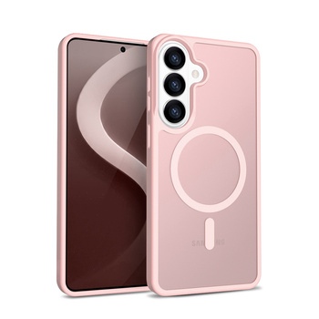 Custodia Crong Hybrid Matte Magnetic - MagSafe per Samsung Galaxy S26 (Rosa)