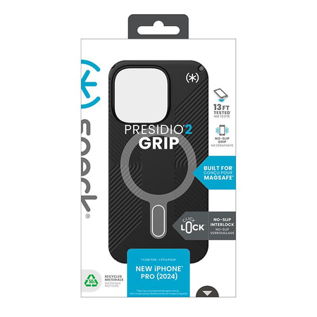 Speck Presidio2 Grip ClickLock & MagSafe - iPhone 16 Pro Case (Black / Slate Grey / White)