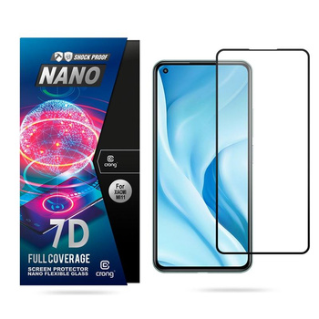 Crong 7D Nano Flexible Glass - Törhetetlen 9H hibrid üveg a Xiaomi Mi 11 Lite 5G teljes képernyőjéhez