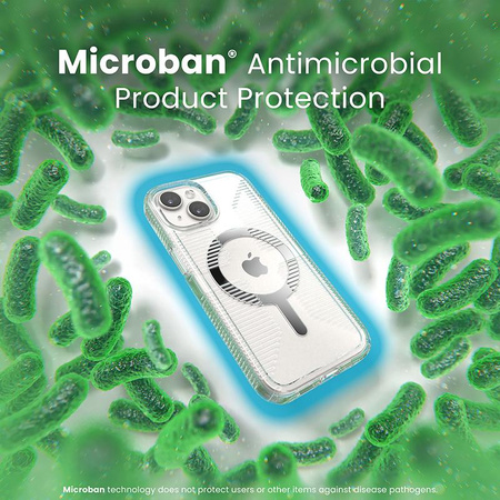 Speck Gemshell Grip + MagSafe - Hülle für iPhone 16e / iPhone 15 / iPhone 14 / iPhone 13 (Transparent / Chrom-Finish)