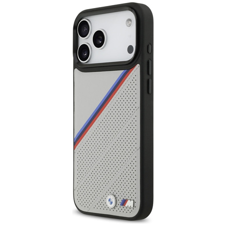 Etui do iPhone 17 Pro Max MagSafe BMW M Oryginalny Skórzany Szary Case