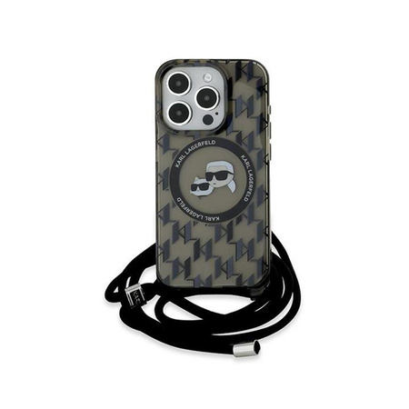 Karl Lagerfeld IML Crossbody Monogram Karl & Choupette Head MagSafe Case - iPhone 15 Pro Max Case (noir)