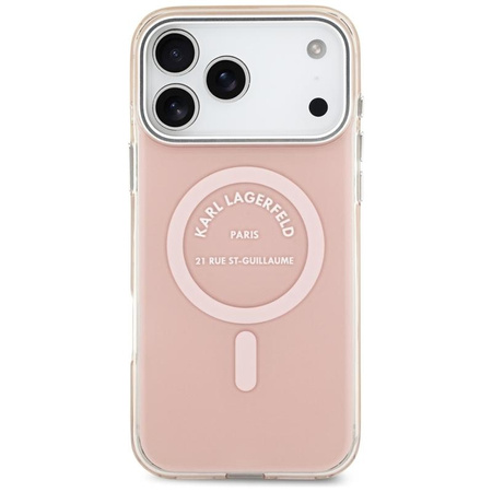 Karl Lagerfeld IML Karl RSG Logo MagSafe - Hülle für iPhone 17 Pro Max (rosa)