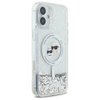 Karl Lagerfeld Liquid Glitter Karl & Choupette Head MagSafe - Coque pour iPhone 16 Plus (Transparent)