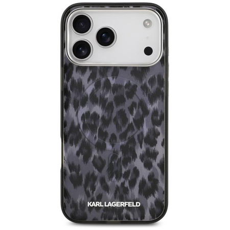 Karl Lagerfeld IML Leopard Pattern MagSafe - Pouzdro pro iPhone 17 Pro Max (černé)