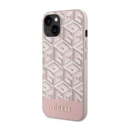 Guess GCube Stripes MagSafe - iPhone 14 Case (Pink)