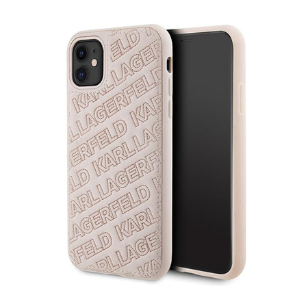 Karl Lagerfeld Quilted K Pattern - pouzdro pro iPhone 11 (růžové)