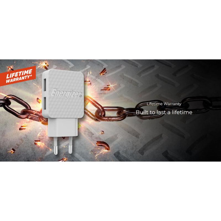 Energizer HardCase - Kompakt hálózati töltő 2x USB-A + USB-C és Micro USB kábel (fekete) élettartam garancia