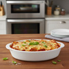 Alpina - Teglia da forno in ceramica, ovale, 20x12x5 cm, 470 ml (bianco)
